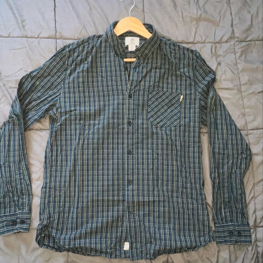 Timberland Men's Slim Fit Long Sleeve Stretch Button Down Shirt